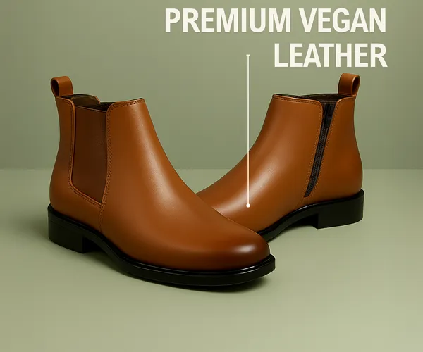 Kraasa_THE_ASHFORD_Mens_Stylish_Vegan_Leather_Chelsea_Boots_with_Side_Zipper_&_Elastic_Panel,_Square_Toe_Ankle_Boot_(Tan_/_Black_/_Brown)