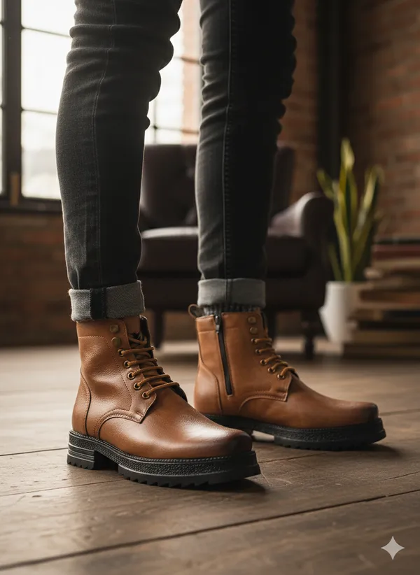 Kraasa_The_FORTRESS_Mens_Casual_Solid_Ankle_Boots_|_High_Tops,_Waterproof_Protection,_Comfortable_Fit,_Trekking_&_Hiking,_Fashion,_Stylish_Boots