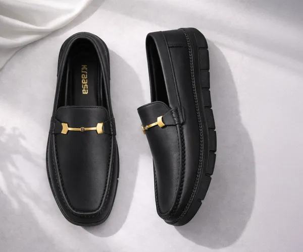 Kraasa_Men's_Casual_Loafers_|_Synthetic_Leather_Upper_|_Comfortable_PU_Sole_|_Slip-On_Buckle_Office,_Party_Shoes