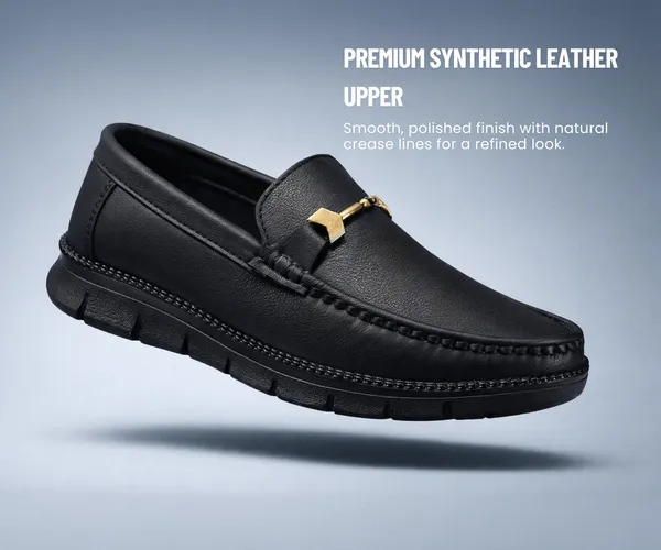 Kraasa_Men's_Casual_Loafers_|_Synthetic_Leather_Upper_|_Comfortable_PU_Sole_|_Slip-On_Buckle_Office,_Party_Shoes