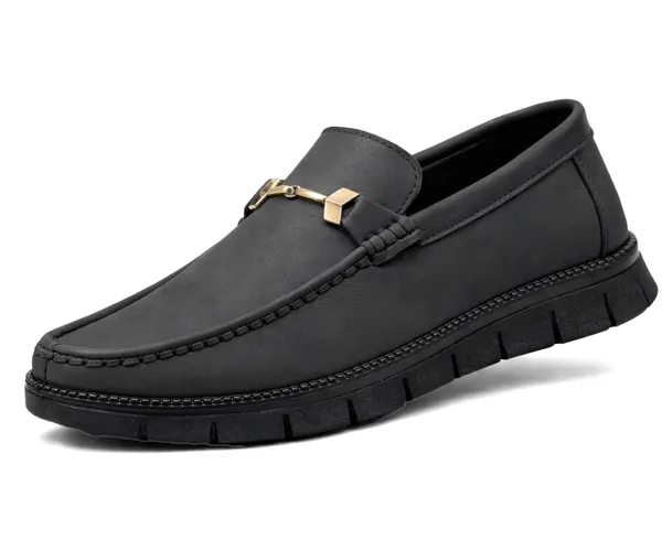 Kraasa_Men's_Casual_Loafers_|_Synthetic_Leather_Upper_|_Comfortable_PU_Sole_|_Slip-On_Buckle_Office,_Party_Shoes