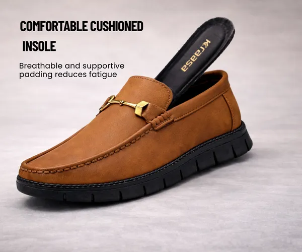 Kraasa_Men's_Casual_Loafers_|_Synthetic_Leather_Upper_|_Comfortable_PU_Sole_|_Slip-On_Buckle_Office,_Party_Shoes