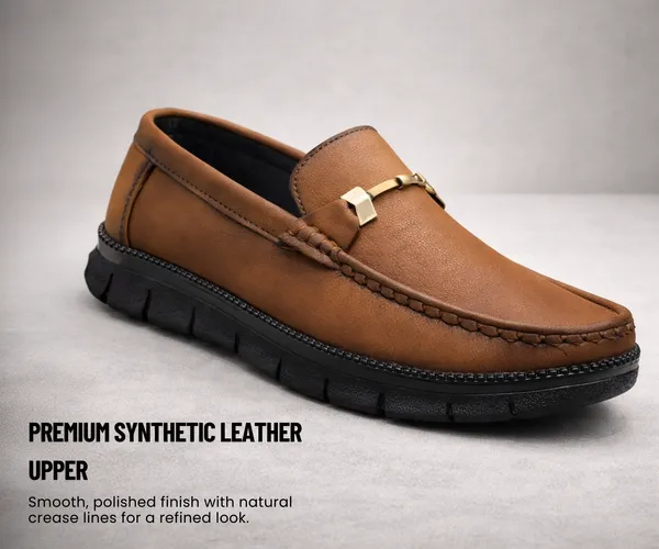 Kraasa_Men's_Casual_Loafers_|_Synthetic_Leather_Upper_|_Comfortable_PU_Sole_|_Slip-On_Buckle_Office,_Party_Shoes