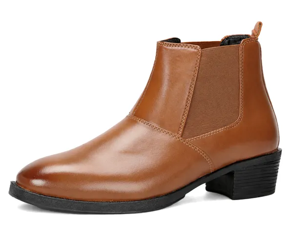 Kraasa_Men's_Height_Increasing_Chelsea_Boots_|_PU_Leather_Slip-On_Ankle_Boots_|_Comfortable_Formal_&_Smart_Casual_Footwear
