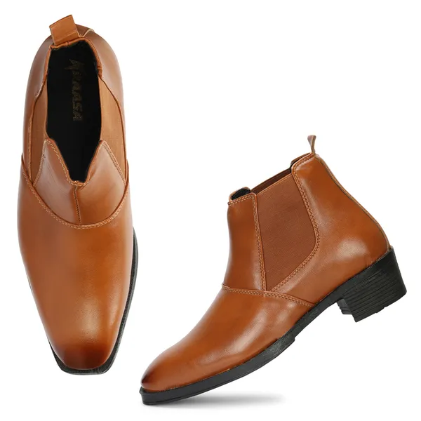 Kraasa_Men's_Height_Increasing_Chelsea_Boots_|_PU_Leather_Slip-On_Ankle_Boots_|_Comfortable_Formal_&_Smart_Casual_Footwear