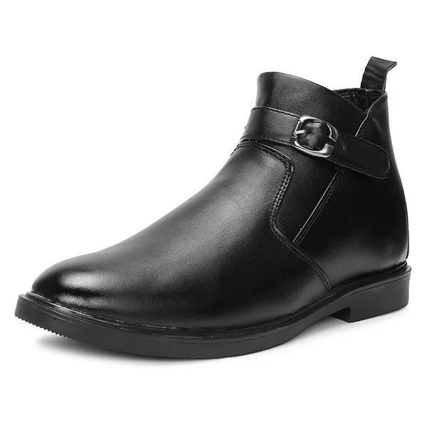 Kraasa_Men's_Buckle_Belt_Chelsea_Boots_|_Synthetic_Leather_Slip-On_Ankle_Boots_|_Comfortable_Formal_&_Smart_Casual_Footwear