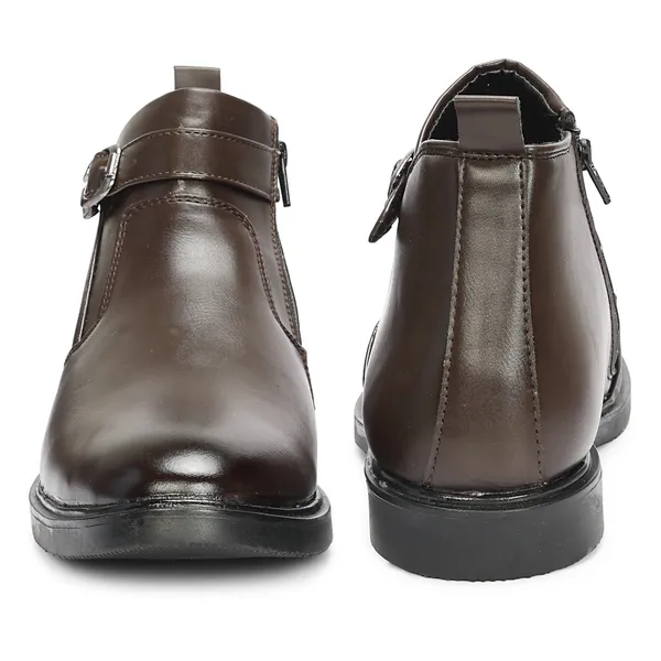 Kraasa_Men's_Buckle_Belt_Chelsea_Boots_|_Synthetic_Leather_Slip-On_Ankle_Boots_|_Comfortable_Formal_&_Smart_Casual_Footwear