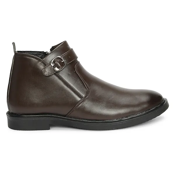 Kraasa_Men's_Buckle_Belt_Chelsea_Boots_|_Synthetic_Leather_Slip-On_Ankle_Boots_|_Comfortable_Formal_&_Smart_Casual_Footwear