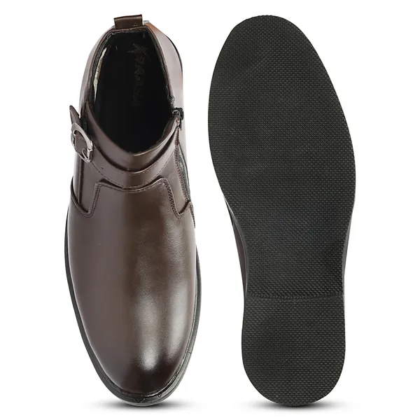 Kraasa_Men's_Buckle_Belt_Chelsea_Boots_|_Synthetic_Leather_Slip-On_Ankle_Boots_|_Comfortable_Formal_&_Smart_Casual_Footwear