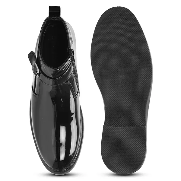 Kraasa_Men's_Buckle_Belt_Chelsea_Boots_|_Synthetic_Leather_Slip-On_Ankle_Boots_|_Comfortable_Formal_&_Smart_Casual_Footwear
