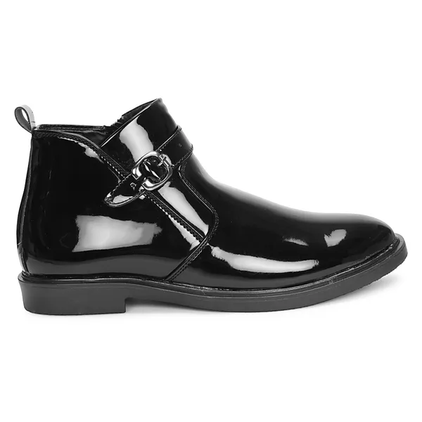 Kraasa_Men's_Buckle_Belt_Chelsea_Boots_|_Synthetic_Leather_Slip-On_Ankle_Boots_|_Comfortable_Formal_&_Smart_Casual_Footwear
