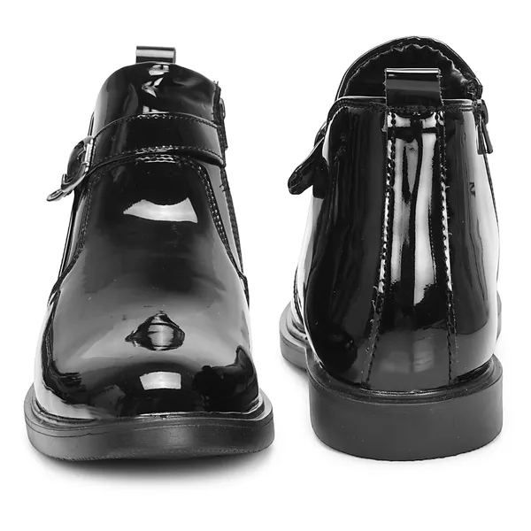 Kraasa_Men's_Buckle_Belt_Chelsea_Boots_|_Synthetic_Leather_Slip-On_Ankle_Boots_|_Comfortable_Formal_&_Smart_Casual_Footwear
