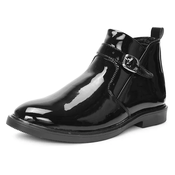 Kraasa_Men's_Buckle_Belt_Chelsea_Boots_|_Synthetic_Leather_Slip-On_Ankle_Boots_|_Comfortable_Formal_&_Smart_Casual_Footwear