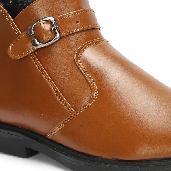 Kraasa_Men's_Buckle_Belt_Chelsea_Boots_|_Synthetic_Leather_Slip-On_Ankle_Boots_|_Comfortable_Formal_&_Smart_Casual_Footwear