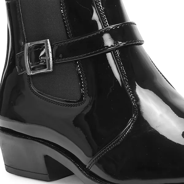 Kraasa_Men's_Synthetic_Leather_Ankle_Boots_with_Side_Buckle_Strap,_Elastic_Panel_&_Durable_TPR_Sole_Casual_&_Formal_Wear_Boot