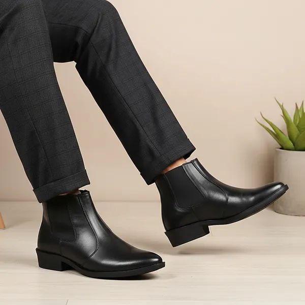 Kraasa_Men's_Synthetic_Leather_Chelsea_Boots_'_Slip-On_Ankle_Boots_with_Elastic_Side_Panels_&_Low_Heel,_Formal_Casual_Wear