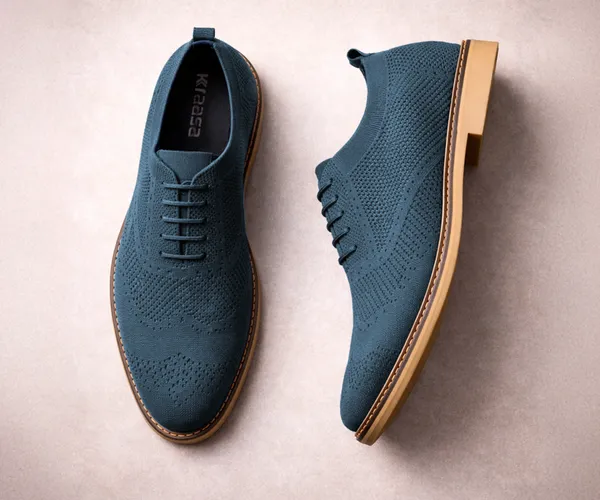 Kraasa_Men's_Casual_Sneaker_Lace-Up_Oxford_Shoes_|_Breathable_Knit_Upper_|_Lightweight_&_Comfortable_|_Stylish_Brown_Sole_|_Office