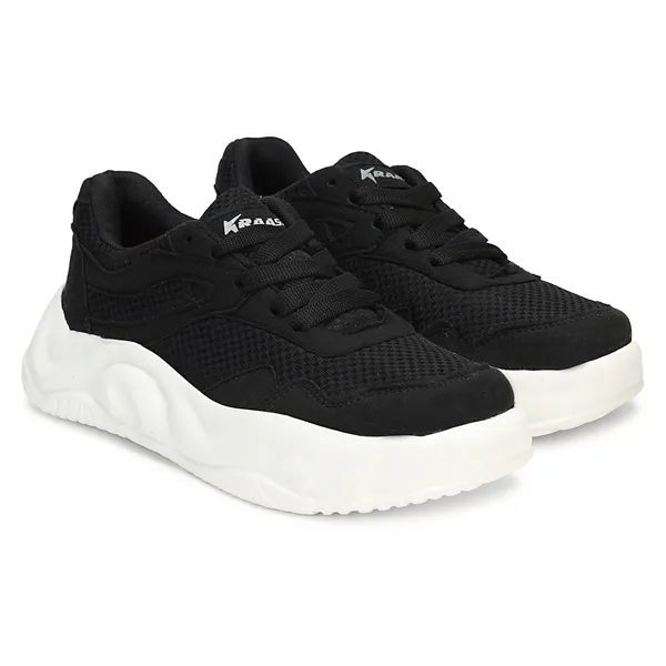 Black_Synthetic_Leather_Lace_Up_Sneakers_|_For_Men