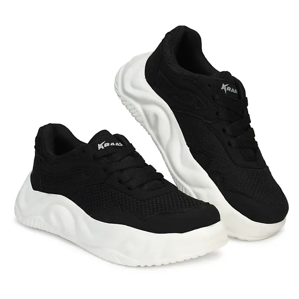 Black_Synthetic_Leather_Lace_Up_Sneakers_|_For_Men