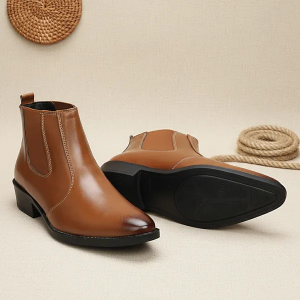 Kraasa_Men's_Synthetic_Leather_Chelsea_Boots_'_Slip-On_Ankle_Boots_with_Elastic_Side_Panels_&_Low_Heel,_Formal_Casual_Wear