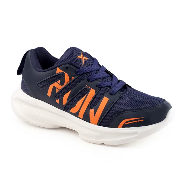 Navy_Synthetic_Leather_Lace_Up_Running_Shoes_|_For_Men
