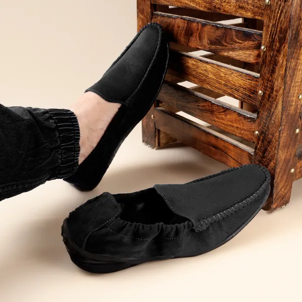 Black_Synthetic_Leather_Slip_On_Loafers_|_For_Men