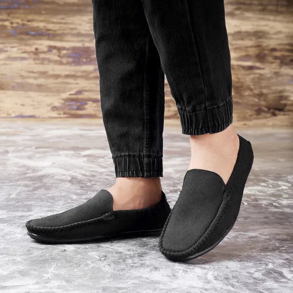 Black_Synthetic_Leather_Slip_On_Loafers_|_For_Men