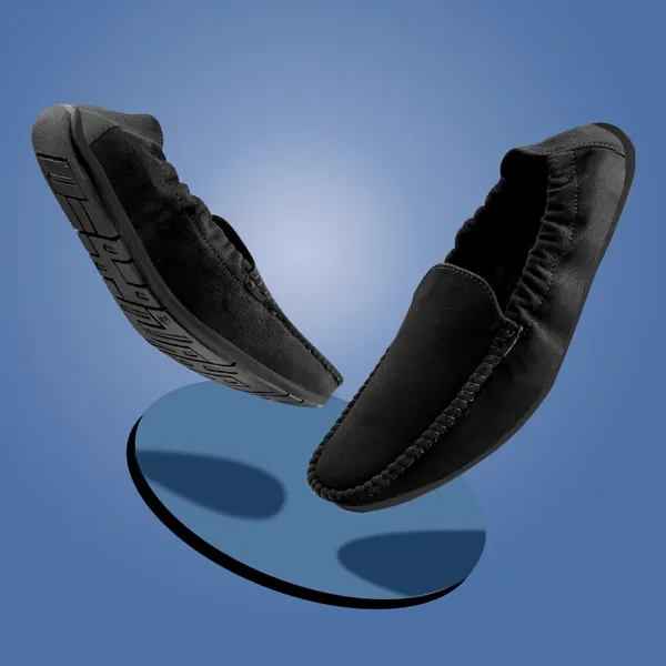 Black_Synthetic_Leather_Slip_On_Loafers_|_For_Men