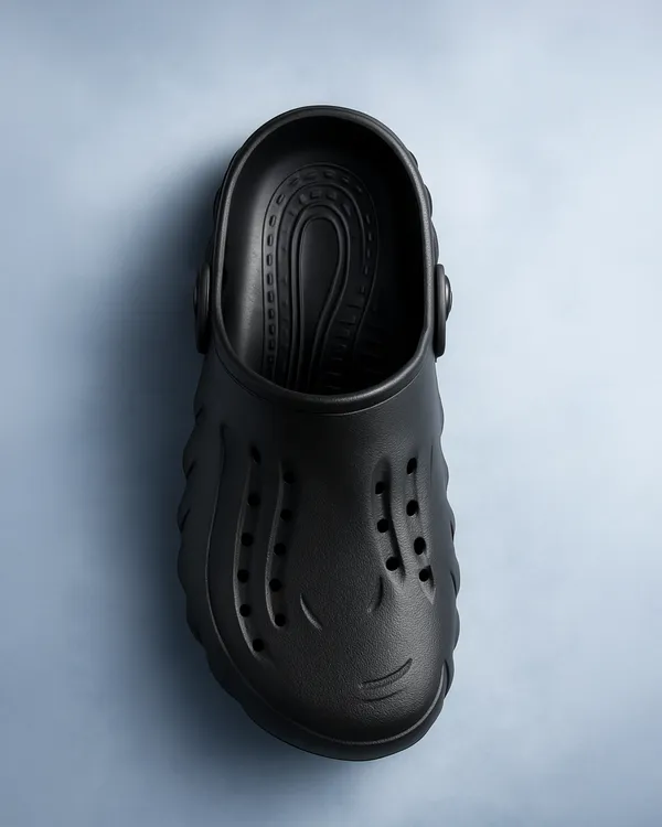 Black_Synthetic_Leather_Adjustable_Back_Strap_Clogs_|_For_Men