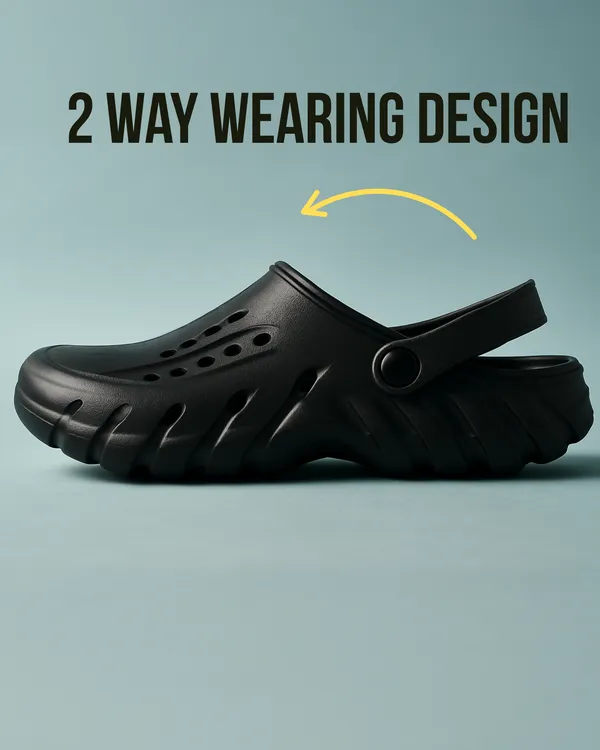Black_Synthetic_Leather_Adjustable_Back_Strap_Clogs_|_For_Men