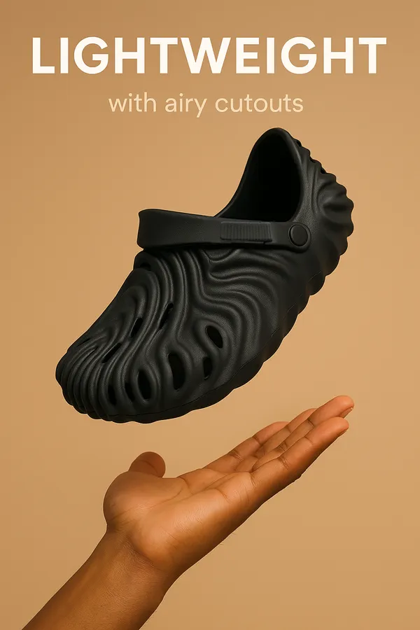 Black_Synthetic_Leather_Adjustable_Back_Strap_Clogs_|_For_Men