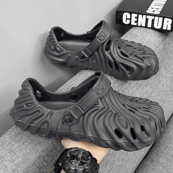 Dark_Grey_Synthetic_Leather_Adjustable_Back_Strap_Clogs_|_For_Men