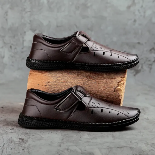 Brown_Synthetic_Leather_Hook_&_Loop_Sandals_|_For_Men