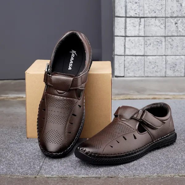 Brown_Synthetic_Leather_Hook_&_Loop_Sandals_|_For_Men