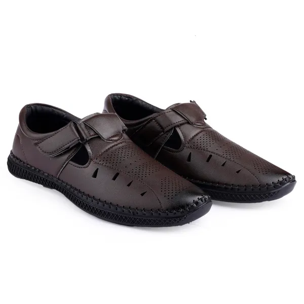 Brown_Synthetic_Leather_Hook_&_Loop_Sandals_|_For_Men