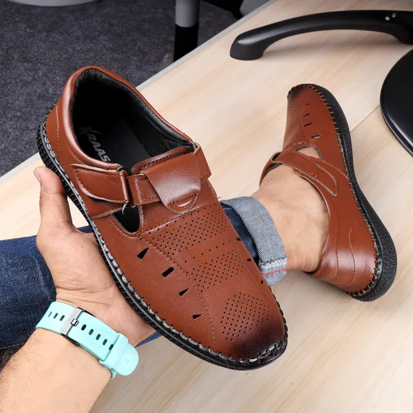 Tan_Synthetic_Leather_Hook_&_Loop_Sandals_|_For_Men