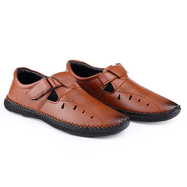 Tan_Synthetic_Leather_Hook_&_Loop_Sandals_|_For_Men
