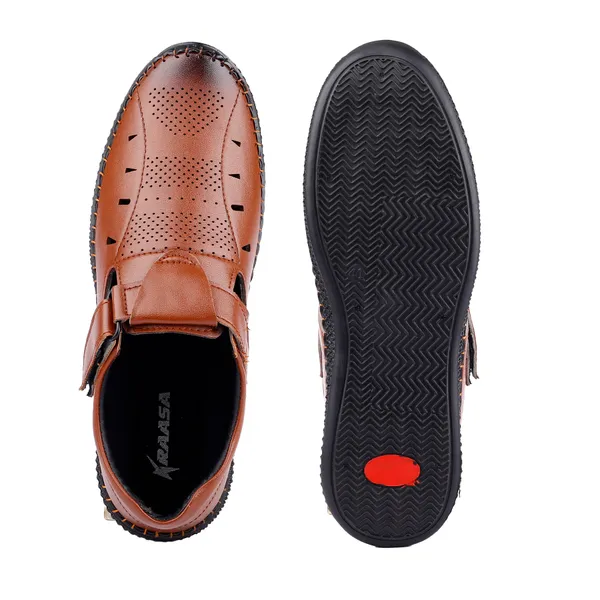 Tan_Synthetic_Leather_Hook_&_Loop_Sandals_|_For_Men
