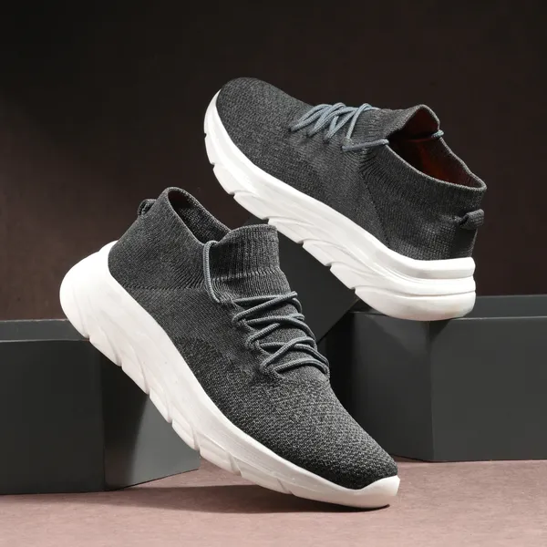Kraasa Grey Synthetic Leather Lace Up Running Shoes For Men Price in  India Buy Kraasa Grey Synthetic Leather Lace Up Running Shoes For Men 