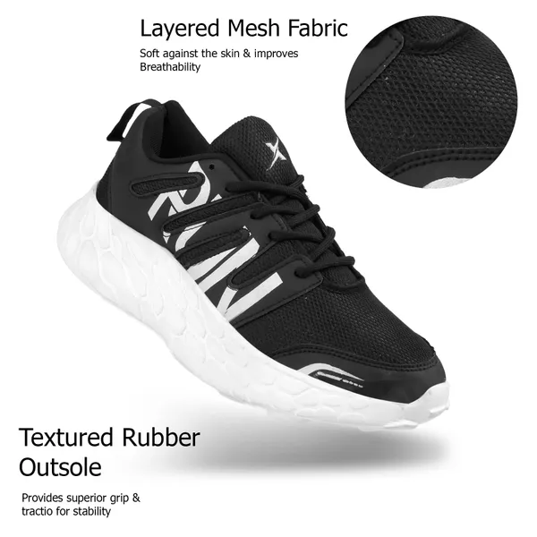 White_Synthetic_Leather_Lace_Up_Running_Shoes_|_For_Men