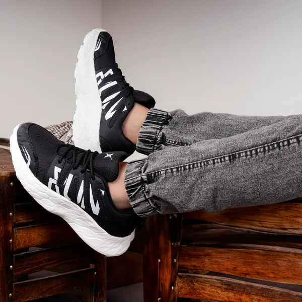 White_Synthetic_Leather_Lace_Up_Running_Shoes_|_For_Men