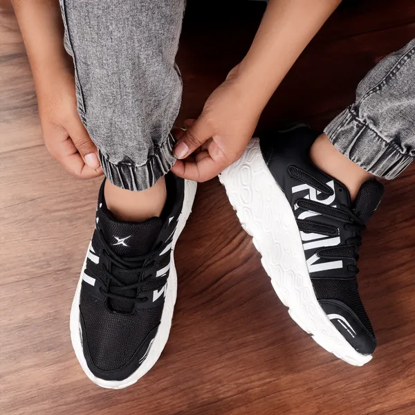 White_Synthetic_Leather_Lace_Up_Running_Shoes_|_For_Men