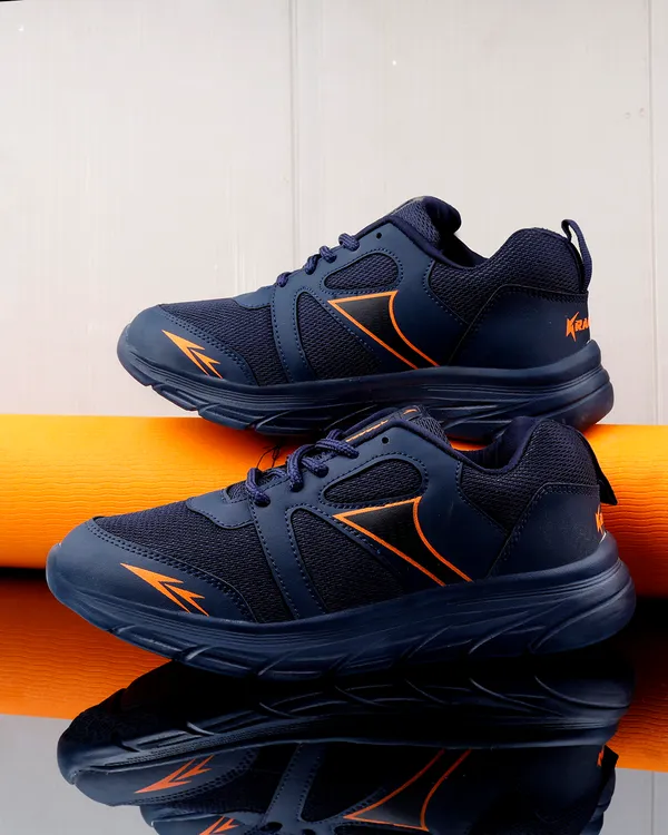 Navy_Synthetic_Leather_Lace_Up_Running_Shoes_|_For_Men