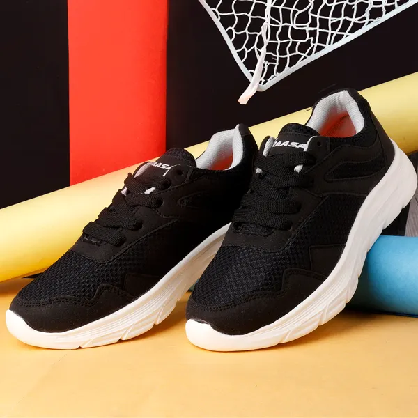 Black_Synthetic_Leather_Lace_Up_Running_Shoes_|_For_Men