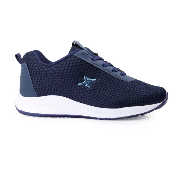 Navy_Synthetic_Leather_Lace_Up_Running_Shoes_|_For_Men