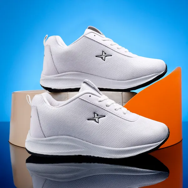 Kraasa White Synthetic Leather Lace Up Running Shoes For Men Price in  India Buy Kraasa White Synthetic Leather Lace Up Running Shoes For Men 