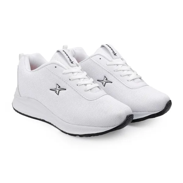 White_Synthetic_Leather_Lace_Up_Running_Shoes_|_For_Men