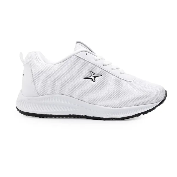 White_Synthetic_Leather_Lace_Up_Running_Shoes_|_For_Men