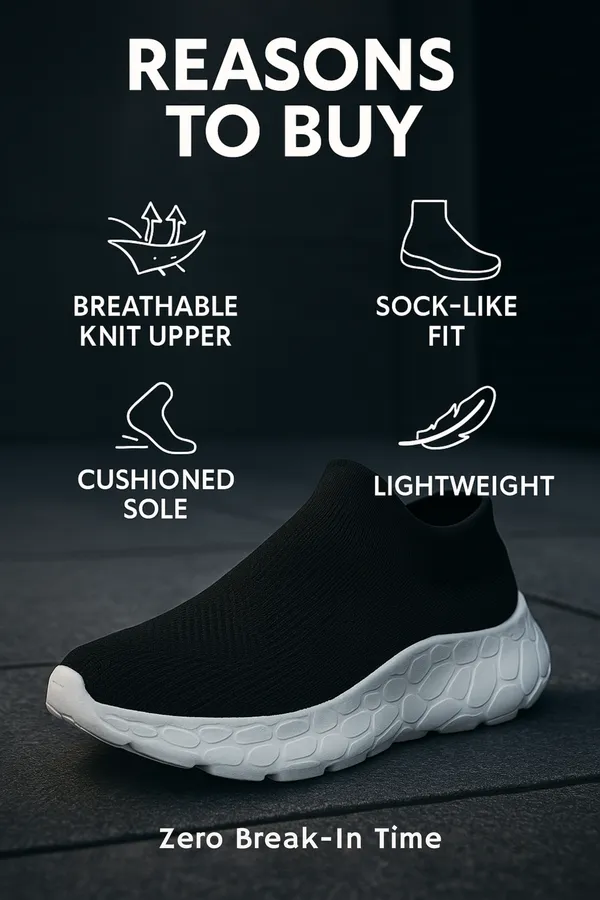 Black_&_White_Synthetic_Leather_Lace_Up_Running_Slip_Ons_Shoes_|_For_Men