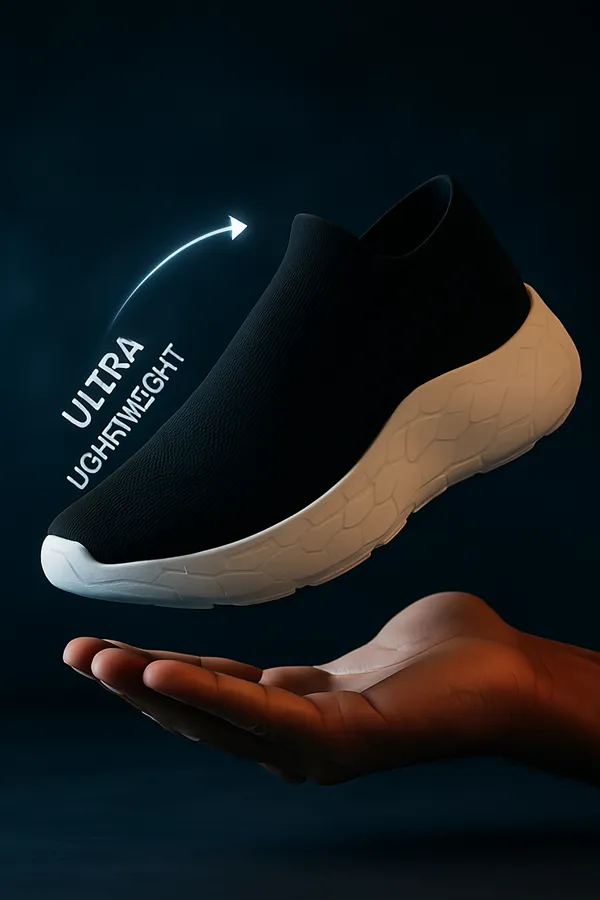 Black_&_White_Synthetic_Leather_Lace_Up_Running_Slip_Ons_Shoes_|_For_Men